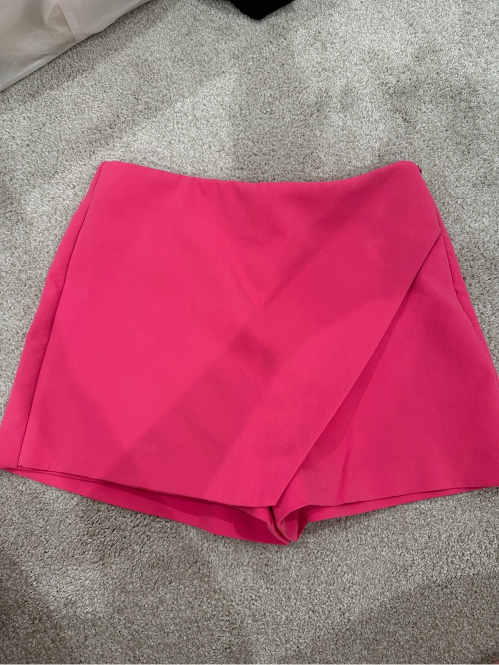 Zara Hot Pink Asymmetric Wrap Skort